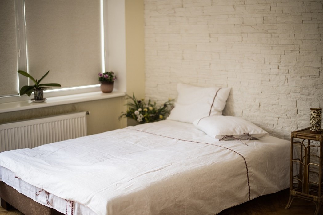 Linen bedding set for a double bed