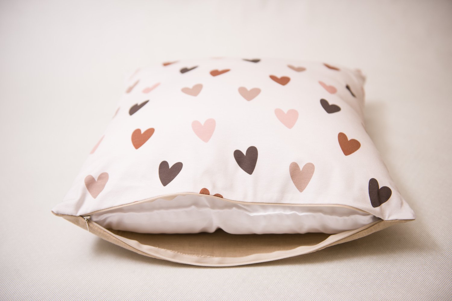 Decorative Pillow – Brown Hearts
